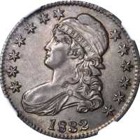 1832 Capped Bust Half Dollar. O-102. Rarity-1. Small Letters. AU-58 (NGC).