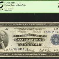 Fr. 743. 1918 $1 Federal Reserve Bank Note. San Francisco. PCGS Very Choice New 64 PPQ.