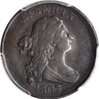 1807 Draped Bust Half Cent. C-1, the only known dies. Rarity-1. EF-40 (PCGS).