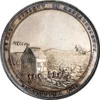 1853 Humane Society of Massachusetts S.S. San Francisco Life Saving Medal. Silver. 50.86 mm. 43.3 gr