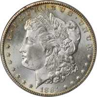 1884-CC Morgan Silver Dollar. MS-64 (ANACS). OH.