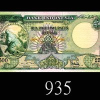 1957年印尼银行2500卢比，德国藏家出品。有轻微压痕未使用1957 Bank Indonesia 2500 Rupiah, ND, s/n 2500BW1 90808. From German c