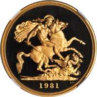 1981年5英镑金币。
