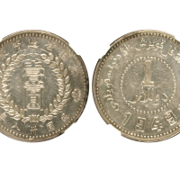 新疆省造造币厂铸壹圆方足1 NGC AU 50