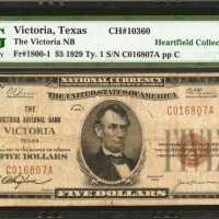 Victoria, Texas. $5 1929 Ty. 1. Fr. 1800-1. The Victoria NB. Charter #10360. PMG Very Fine 20.