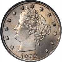 1908 Liberty Head Nickel. MS-65 (PCGS).