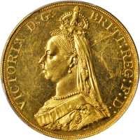 1887年英国5英镑金币。