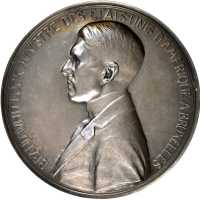 1914-1915 Brand Whitlock Medal. Silver or Silvered Bronze. 74.6 mm. By Godefroide DeVreese. Mint Sta