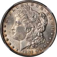 1891-CC Morgan Silver Dollar. MS-62 (NGC).