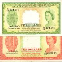 1953年马来亚及英属婆罗洲货币发行局伍，拾圆。