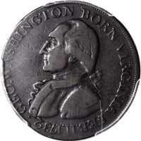 1789 (ca. 1792) Washington Born Virginia Copper. Legend Reverse. Musante GW-33, Baker-60, W-10730. V