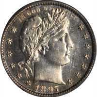 1897-S Barber Quarter. MS-63 (PCGS). CAC.