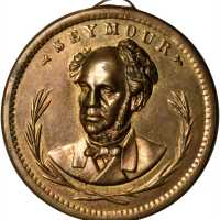 1868 Horatio Seymour. DeWitt-HS 1868-26. Brass shells. 24.4 mm, without loop. Mint State.