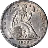 1859-O Liberty Seated Silver Dollar. Unc Details--Cleaned (PCGS).