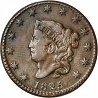 1825 Matron Head Cent. N-10. Rarity-3. VF-20 Altered Surfaces.