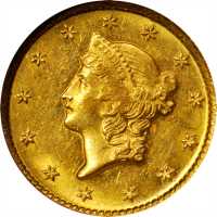 1854-D Gold Dollar. MS-63 (NGC). OH.