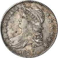 1825 Capped Bust Half Dollar. O-104. Rarity-4+. EF-45 (PCGS).