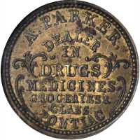 Michigan--Pontiac. Undated (1861-1865) Abiram Parker, Frenchs Hair Restorative. Fuld-700C-1b. Rarity