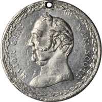 Group of three different 1852 Winfield Scott medalets, all white metal.