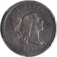 1797 Liberty Cap Half Cent. C-2. Rarity-3. Plain Edge--Overstruck on a Talbot, Allum & Lee Cent--VG-