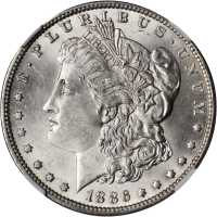 1886-O Morgan Silver Dollar. MS-62+ (NGC).