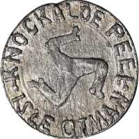 1915 Isle of Man Prisoner of War Camp Medal. Lead. 28.6 mm. About Uncirculated.