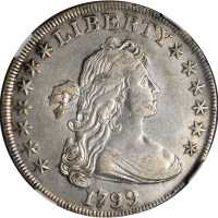 1799 Draped Bust Silver Dollar. BB-156, B-7a. Rarity-4. VF Details--Improperly Cleaned (NGC).