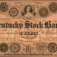 Columbus, Indiana. Kentucky Stock Bank. ND (18xx). $20. About Uncirculated. Remainder.