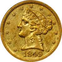 1849-D Liberty Head Half Eagle. VF-30 (PCGS). OGH--First Generation.