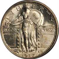 1917-S Standing Liberty Quarter. Type I. MS-65 FH (PCGS).