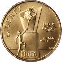1996-W XXVI Olympiad/Cauldron Gold $5. MS-69 (PCGS). Gold Shield Holder.