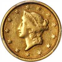 美国1853年1美元金币。
