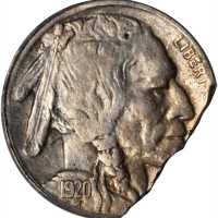 1920-S Buffalo Nickel--16% Ragged End Clip--AU-53 (PCGS).