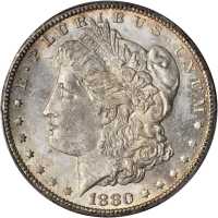 1880-CC Morgan Silver Dollar. VAM-5. Top 100 Variety. 8/High 7. MS-64 (PCGS).