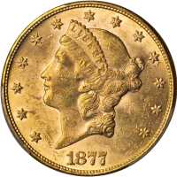 1877 Liberty Head Double Eagle. MS-61 (PCGS).
