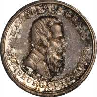 1868 Ulysses S. Grant. DeWitt-USG 1868-35. Silvered copper. 24 mm. MS-64 (NGC).