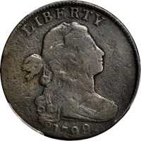 1799/8 Draped Bust Cent. S-188. Rarity-4. VG-10 (PCGS).