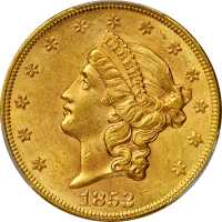 1853/2 Liberty Head Double Eagle. FS-301. MS-61 (PCGS).