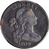 1802 Draped Bust Cent. S-230. Rarity-1. VF Details--Environmental Damage (PCGS).