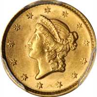 1851 Gold Dollar. Unc Details--Scratch (PCGS).