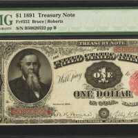 Fr. 352. 1891 $1 Treasury Note. PMG Superb Gem Uncirculated 67 EPQ.