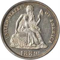 1889-S Liberty Seated Dime. Small S. MS-62 (PCGS). CAC.