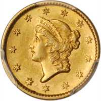 1853 Gold Dollar. AU-58 (PCGS).