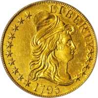 1795 Capped Bust Right Half Eagle. Small Eagle. BD-6. Rarity-5. S/D in STATES. AU-50 (PCGS). OGH.