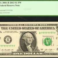 Fr. 3001-B. 2013 $1 Federal Reserve Note. New York. PCGS Gem New 66 PPQ. Solid Serial Number.