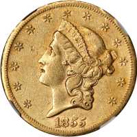 1855-S Liberty Head Double Eagle. EF-45 (NGC).