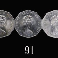 1976、78、79年香港伊莉莎伯二世镍币贰圆一组三枚。均未使用1976, 78 & 79 Elizabeth II Nickel-Brass $2 (Ma C50). SOLD AS IS/NO R