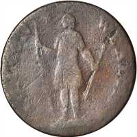 1787 Massachusetts Cent. Ryder 2b-G, W-6080. Rarity-6+. Arrows in Left Talon. AG-3.