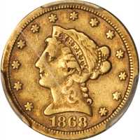 1868-S Liberty Head Quarter Eagle. VF-30 (PCGS).