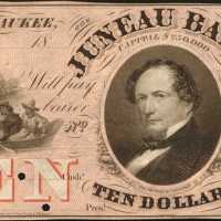Milwaukee, Wisconsin. Juneau Bank. ND (18xx). $10. About Uncirculated. Archival Specimen.